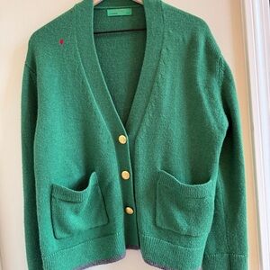 Clare V Granny Smith apple Oscar cardigan size XS/S EUC soft and warm